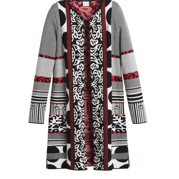 Chico's Natasha Cardigan Sweater, Mixed Pattern - Picture 11 of 13